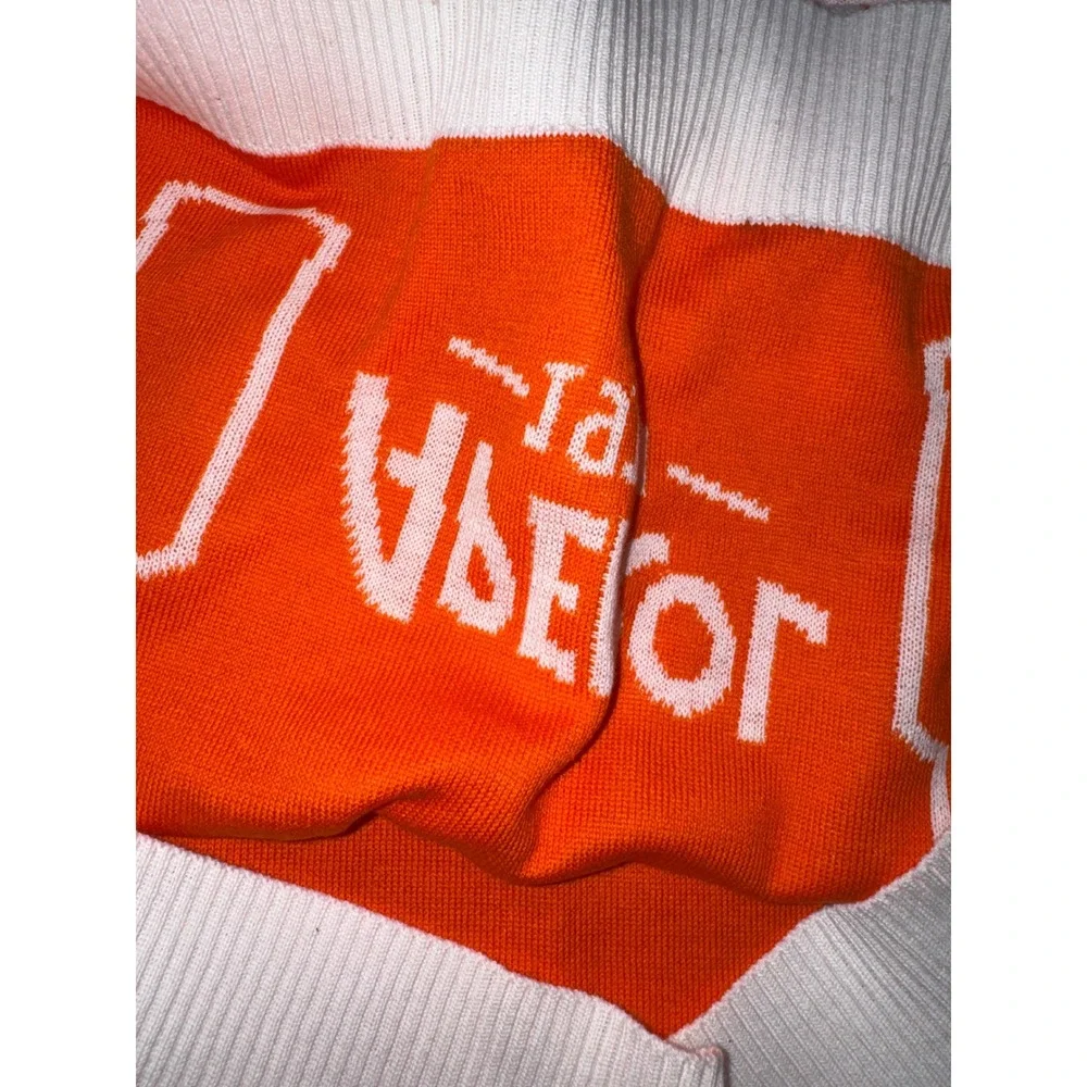 Aperol Spritz Logo Knit Sweater Orange White Alcohol Promo Pullover Womens Large